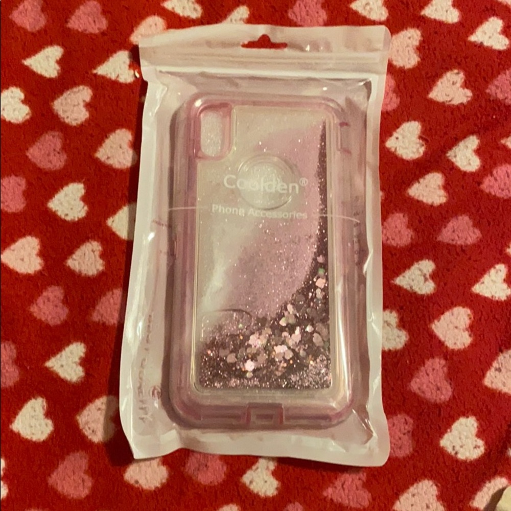 Pink glitter phone case for iPhone X pro max
